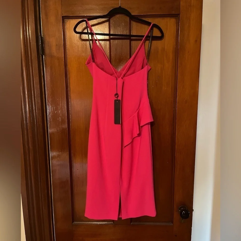 BLACK Halo Leni sheath pink ruffle dress - Picture 3 of 4